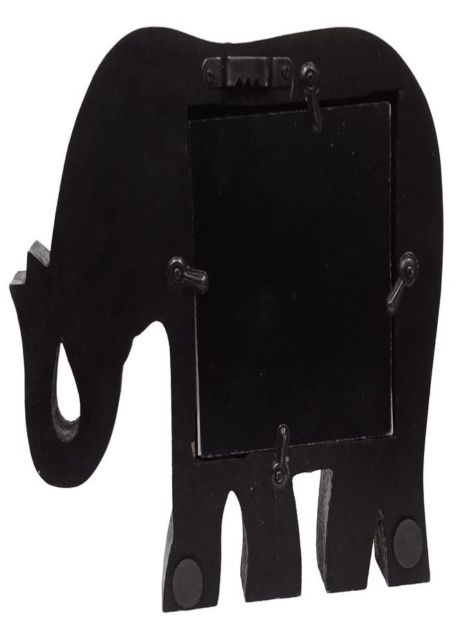 Purpledip Artistic Photoframe Wooden Elephant Shaped for 4x4 inch photo size Unique Indian souvenir (10989) - Image 5